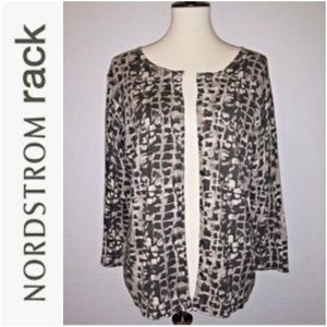 Nordstrom Rack Cardigan Sweater XL Animal Print